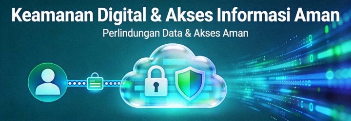 Ilustrasi konsep keamanan digital dan akses informasi yang aman